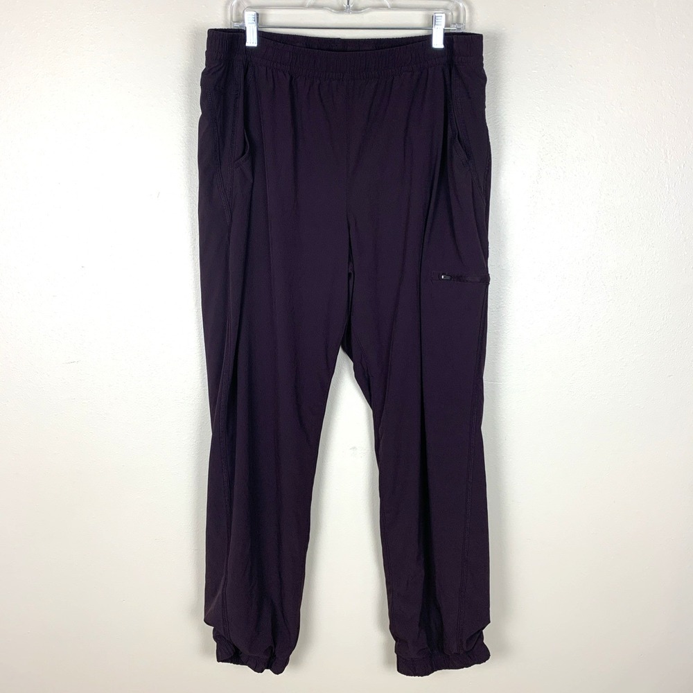 Eddie Bauer Fleece Lined Jogger Pants Outdoor Zippered Pockets Size 16 Winter